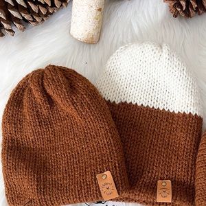 Kids Rust toque, beanie, hat, matching, winter hat, slouchy hat, knit hat